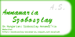 annamaria szoboszlay business card